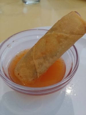 Golden Roll and sauce at Loving Hut in Falls Church