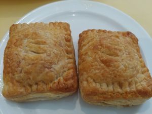 Spinach and Cheese Puff Pastry Appetizer at Loving Hut in Falls Church