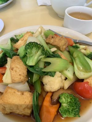 Vegetables with tofu at Loving Hut in Falls Church