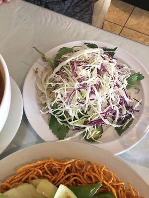 Vegetables to add to the bun bo hue chay at Loving Hut in Falls Church