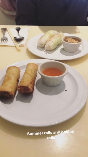 Summer rolls and golden rolls at Loving Hut in Falls Church