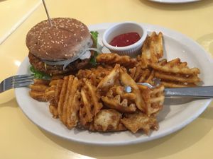 Vegan Beef burger at Loving Hut in Falls Church