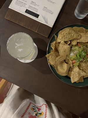 Guacamole and margarita  at Cuerno de Toro in Merida