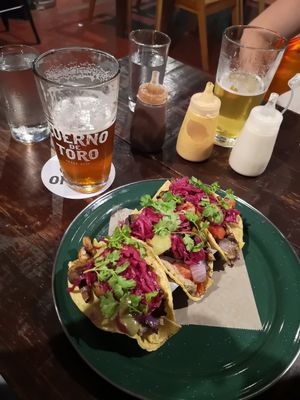 Tacos veganos at Cuerno de Toro in Merida