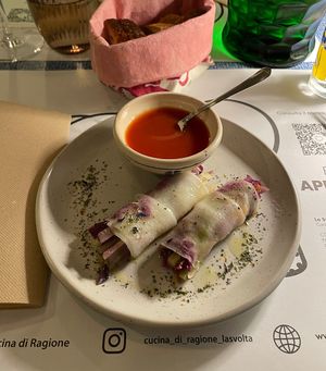 Daikon involtino   at La Svolta in Bologna