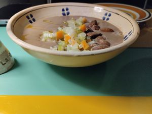 Antipasti. Lentil cream soup. at La Svolta in Bologna