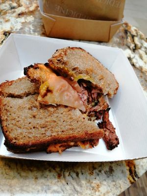 Vegan Ruben toastie at Medicine Bakery - The Mailbox in Birmingham