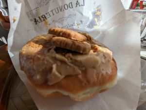 Slightly smashed caramel with lotus cookie donut at La Donuteria - Spalena in Prague