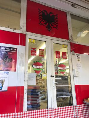 Building door at Big Market in Tirana