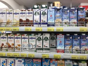 Milks at Big Market in Tirana
