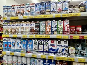 Vegan milks   at Big Market in Tirana