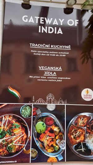 Vegan variants when asked at Gateway of India in Ceske Budejovice
