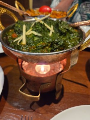 Spinach and potato at Gateway of India in Ceske Budejovice