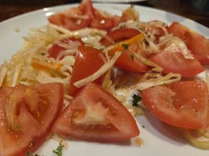 Tomato salad at Gateway of India in Ceske Budejovice