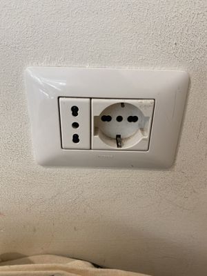 Sockets für both standard European & Italian  at VERA in Palermo