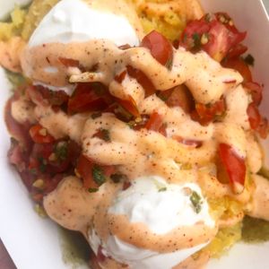 Sweet Corn Tamale Cakes at Freakin' Vegan in Cliffside Park