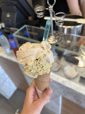 Vegan pistachio and hazelnut 🤤  at Rivareno Catedral in Mallorca