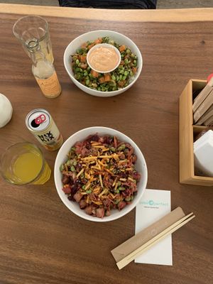 Our vegan 🌱 dinner! Nice big bowls, reasonably priced and very tasty. Friendly personnel and sustainable approach. Recommendable!  at Poké Perfect in Leiden