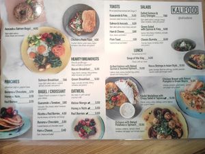 Menu foo at KALIFOOD in Ferrel