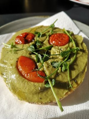 A customized guacamole bagel (removed the cheese) at KALIFOOD in Ferrel