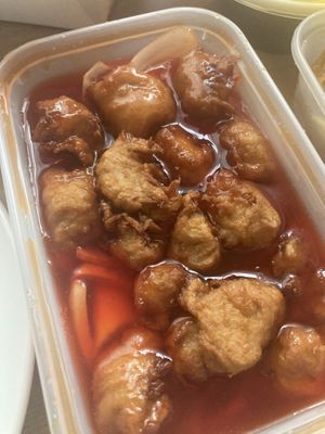 Sweet n sour chicken   at Wawin Vegan Chinese in Salford