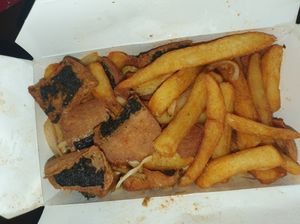 Salt & pepper fish & chips at Wawin Vegan Chinese in Salford