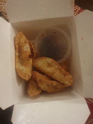 Fried dumplings at Wawin Vegan Chinese in Salford
