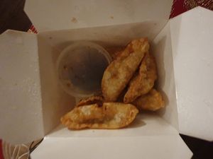 Fried dumplings at Wawin Vegan Chinese in Salford