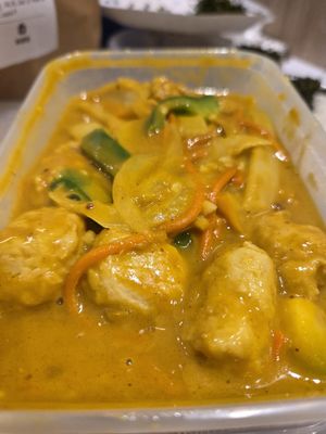 Mock chicken satay at Wawin Vegan Chinese in Salford