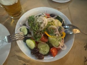 Tomato cucumber saladd  at En Iordani in Athens
