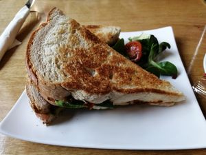 Grilled sandwich at World Peace Cafe in Leicester
