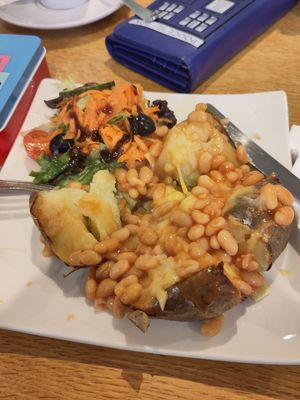 jacket potato at World Peace Cafe in Leicester