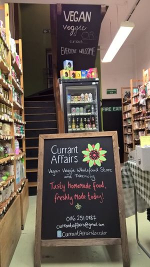 Currant Affairs is a little Vegan takeaway and wholefood shop that has been serving great food to those in the know in Leicester for over 30 years. Why not pop in a find us :) at Currant Affairs in Leicester
