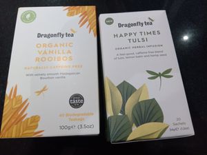 Dragonfly teas (vanilla rooibos and tulsi blend) at Currant Affairs in Leicester