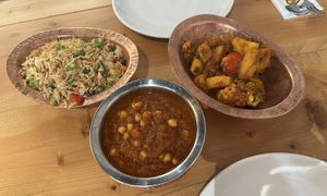 Chole, aloo gobi, veg fried rice   at Namaste India in Nevsehir