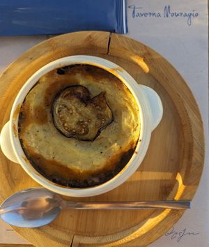 Vegan moussaka at Mouragio in Paros