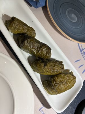 Grape leaves dry and gross  at Mouragio in Paros