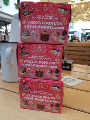 Donuts in a box at Royal Donuts - Hohe Straße in Cologne