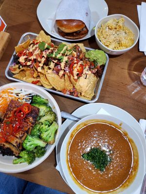 Beyond delicious! Far East Bowl, Nachos, Lentil Soup, Mac n Cheese and the Thanksgiving sandwich at Veggie Grill by Next Level in Torrance