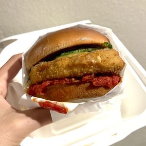 chicken pesto parm sandwich  at Veggie Grill by Next Level in Torrance