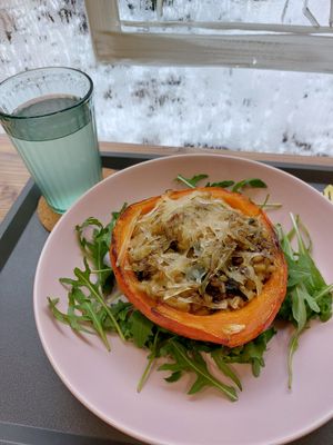 Daily course - filled pumpkin #Veganuary at Bio Vita Vegan Bistro in Belgrade