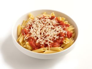 Vegan mostacioli pasta with Daila cheese at Sarpino's Pizzeria in Coral Springs