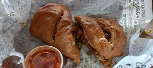 Vegan calzone at Sarpino's Pizzeria in Coral Springs