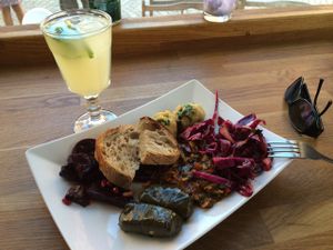 Homemade Lemonade and Dishes of the day at En Deli Haga in Gothenburg