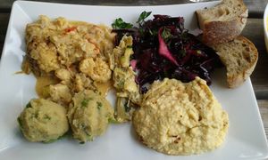 Daily menu, different dishes at En Deli Haga in Gothenburg