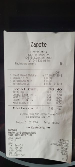  at Zapote in Wallisellen