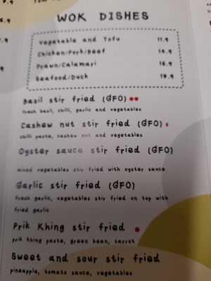 wok dishes can be made vegan at Kaow Thai in Warwick