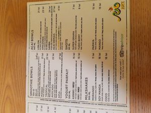 Menu1 at Rio Juice - Calea Victoriei in Bucharest