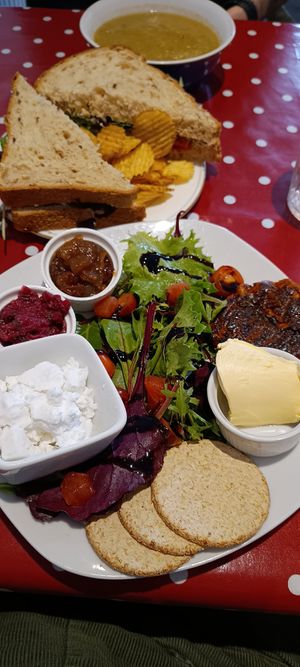 Vegan ploughman's, soup and a sandwich at Nethy House Cafe & Rooms in Nethy Bridge
