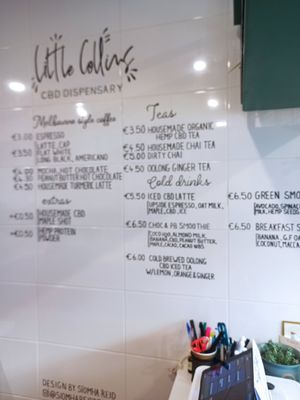 Menu at Little Collins CBD Dispensary in Kilkenny